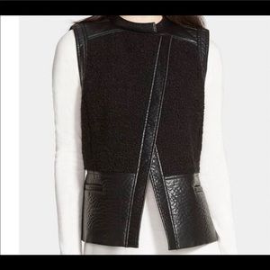 Trouble faux leather & shearling vest
